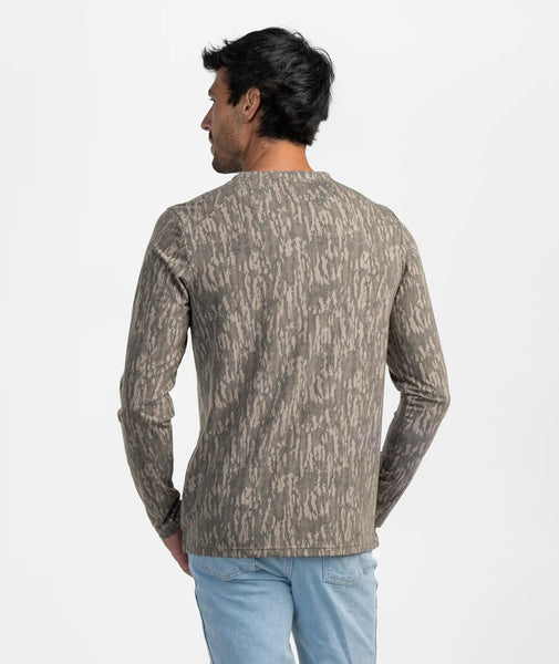 Long Sleeve Max Comfort Henley Tree Bark
