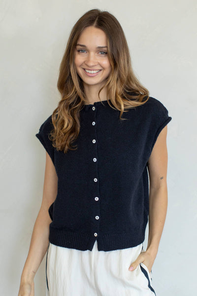 Piper Vest Cardigan: LAVENDER / S
