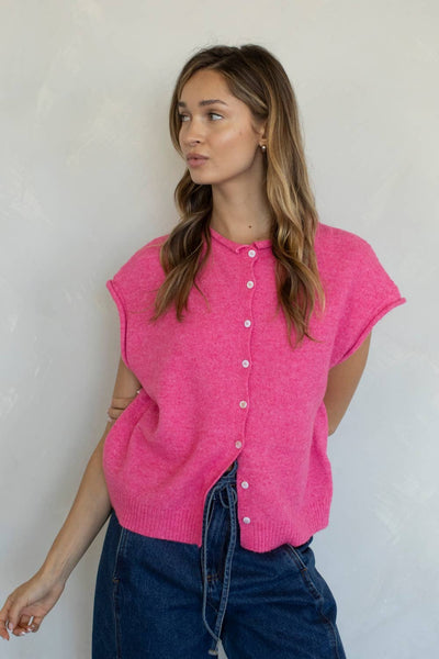 Piper Vest Cardigan: LAVENDER / S