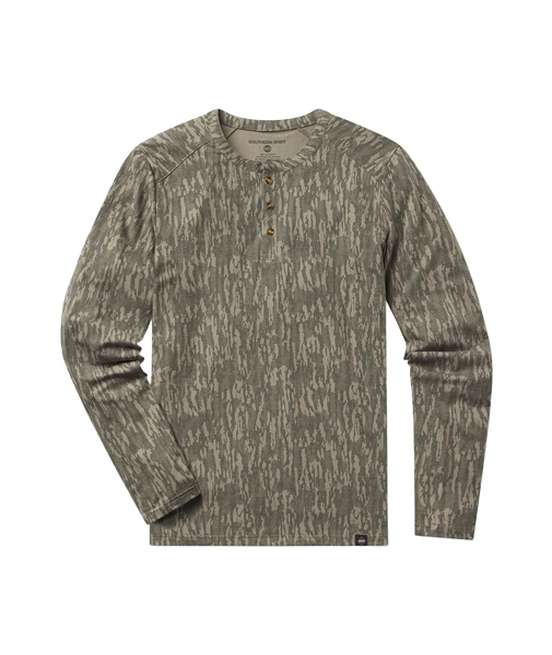Long Sleeve Max Comfort Henley Tree Bark