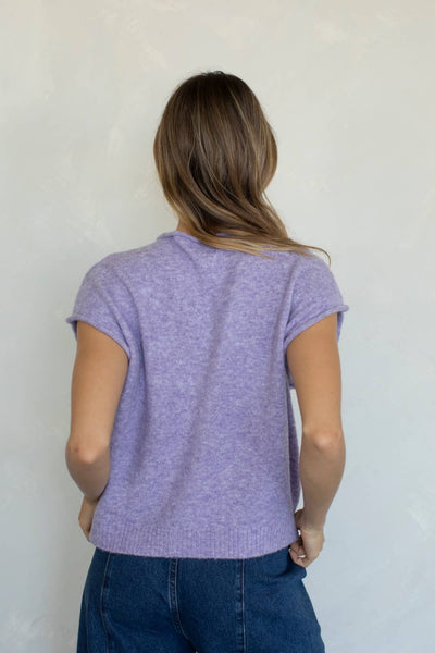 Piper Vest Cardigan: LAVENDER / S