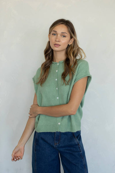 Piper Vest Cardigan: LAVENDER / S