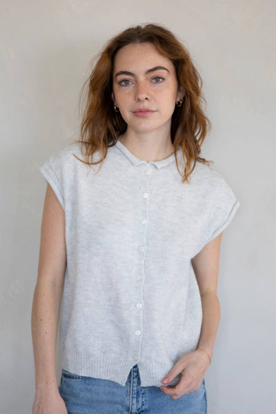 Piper Vest Cardigan: LAVENDER / S