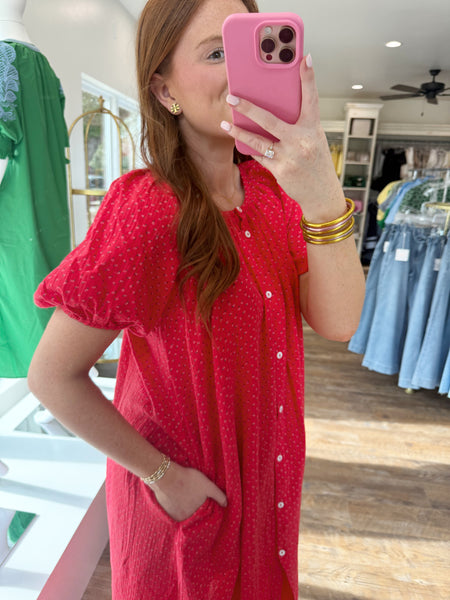 Charlie Dress Floral Red