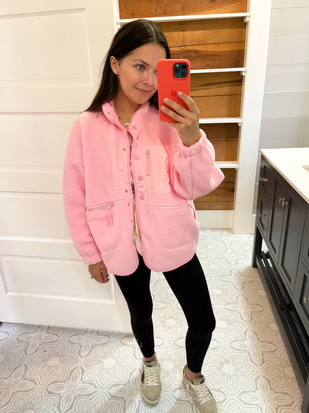 Bubblegum Pink Fleece Jacket