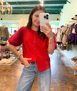 Cherry Button Sweater