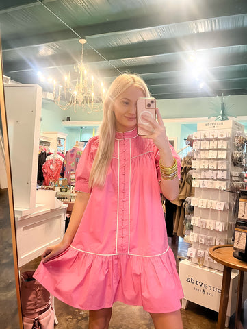 Barbie Pink Button Down Dress