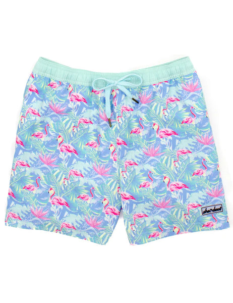 Properly Tied Shordees Swim Floral Flamingo