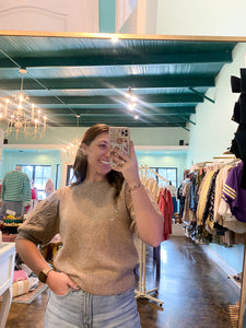 Mocha Floral Shoulder Sweater