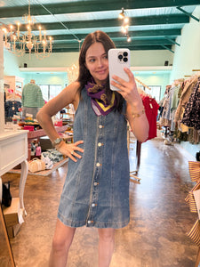 Button Down Denim Mini Dress