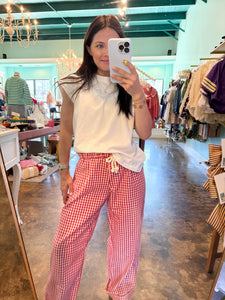 Red Gingham Pants