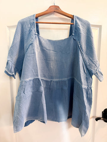 PLUS Denium Gauze Top