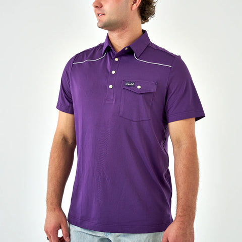 Pearl Snap Performance Polo Purple