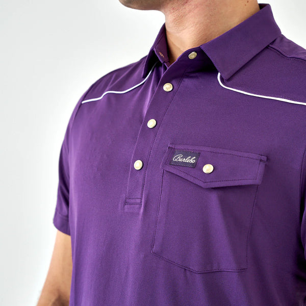 Pearl Snap Performance Polo Purple