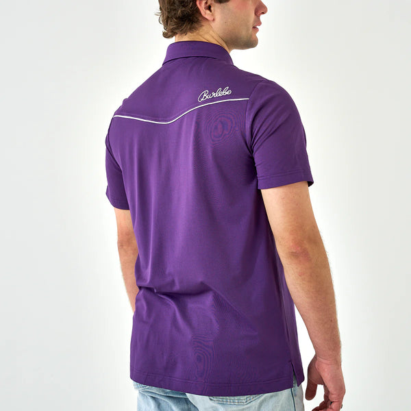 Pearl Snap Performance Polo Purple