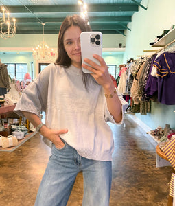 Pebble Crew Neck Drop Shoulder Sweater