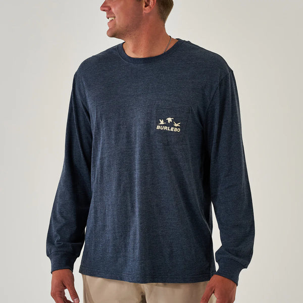 Burlebo Shotgun Long Sleeve Heather Navy