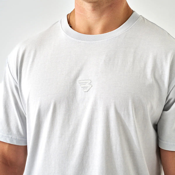 Vintage Washed B Logo Tee Light Grey
