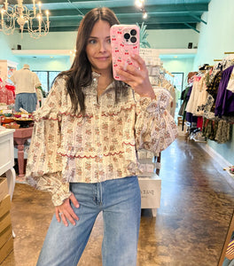 Vintage Floral Boho Top