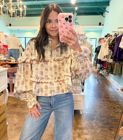 Vintage Floral Boho Top