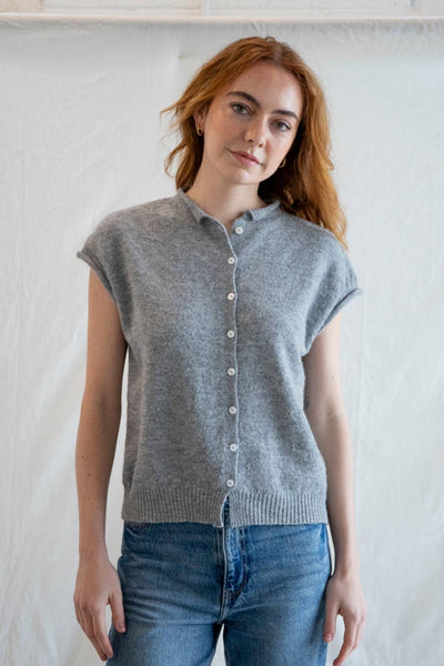 Piper Vest Cardigan: LAVENDER / S