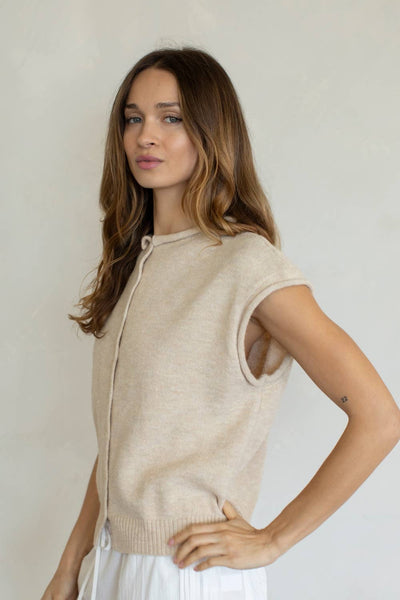 Piper Vest Cardigan: LAVENDER / S