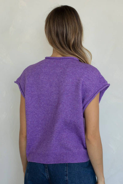 Piper Vest Cardigan: LAVENDER / S