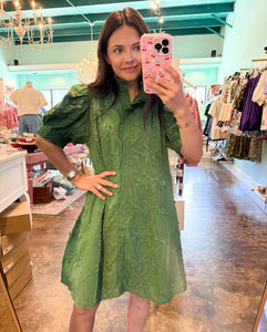 Forest Green Detail Dress