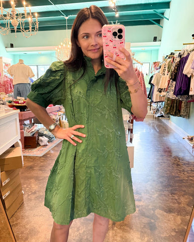 Forest Green Detail Dress