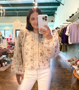 Light Taupe Floral Cardigan