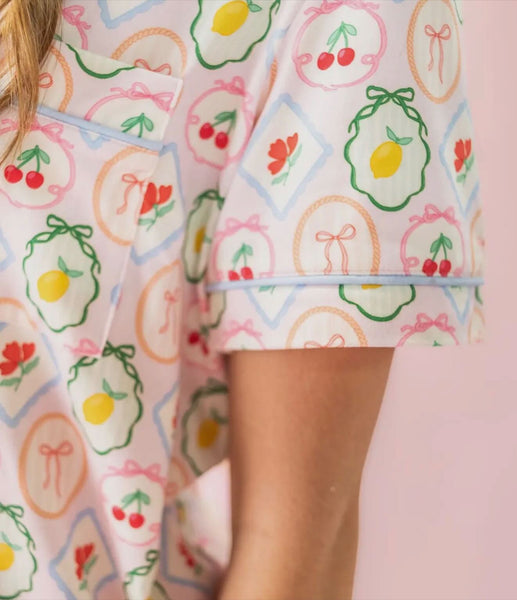 Fruit Cocktail Ruffle Short Pajamas
