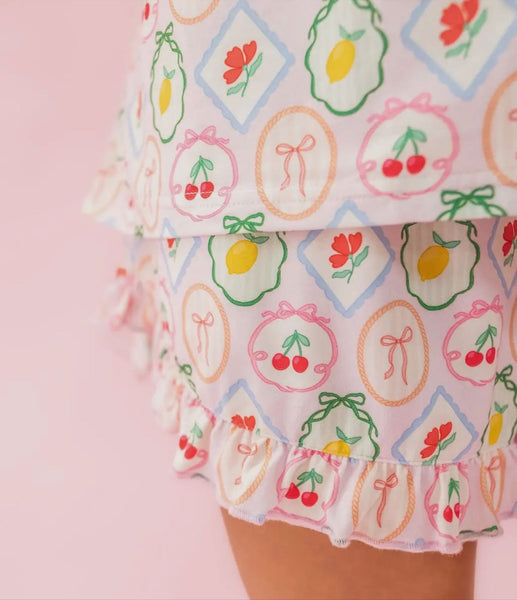 Fruit Cocktail Ruffle Short Pajamas
