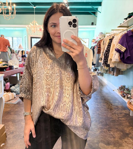 Pearl Snake Print Top