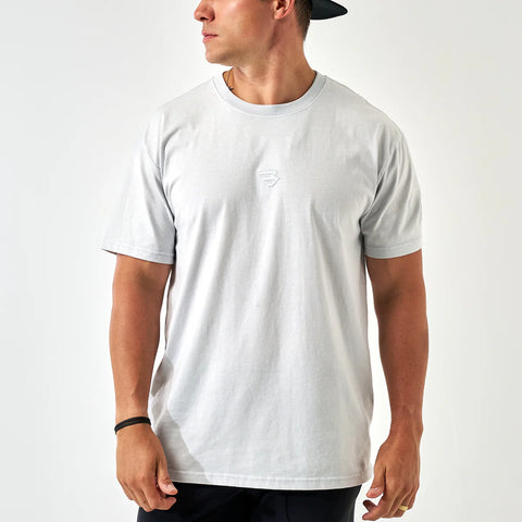 Vintage Washed B Logo Tee Light Grey